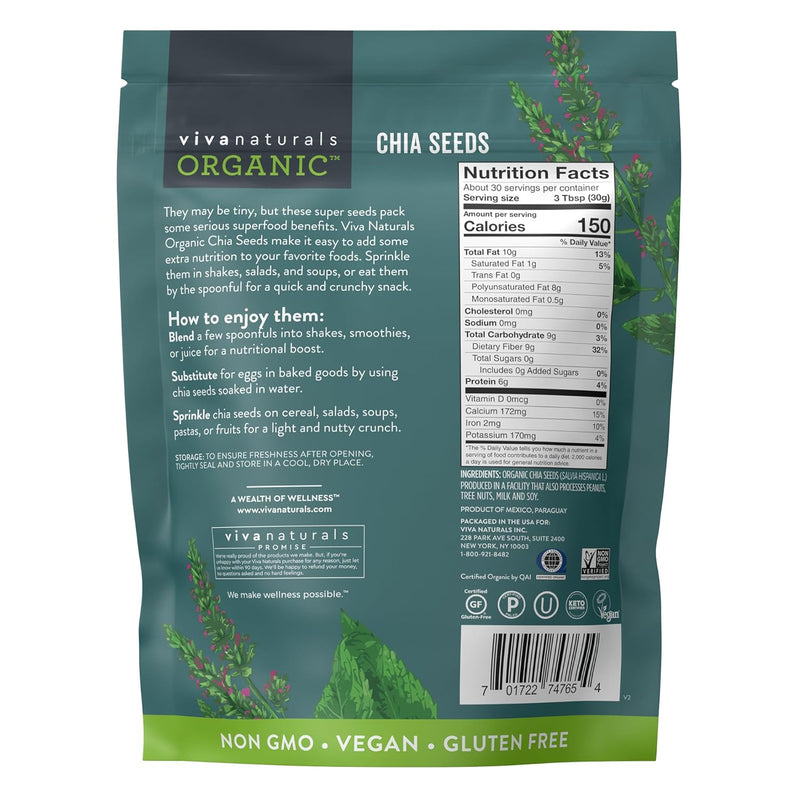 Viva Naturals Organic Chia Seeds 2 LBs